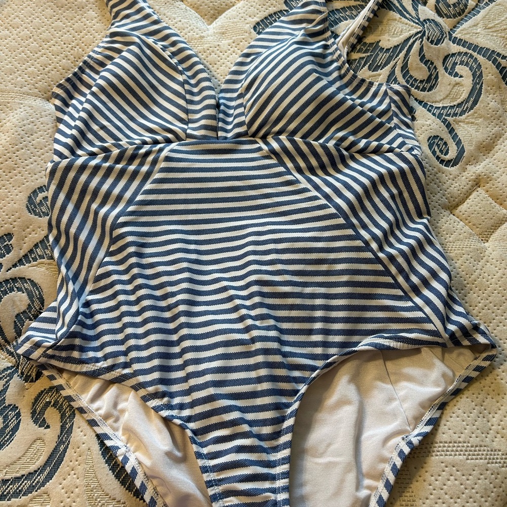 Time and Tru Nautical Striped Swimsuit